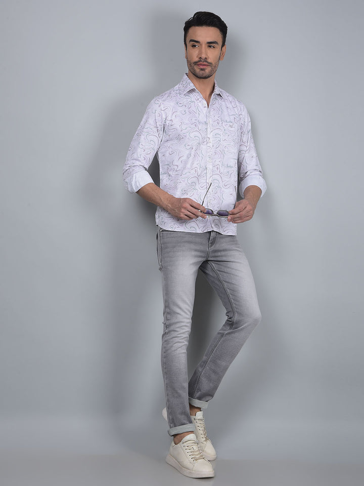 Multi-Color Abstract Print Shirt-Men Shirts-Crimsoune Club