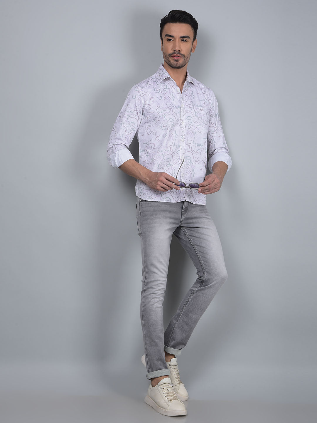 Multi-Color Abstract Print Shirt-Men Shirts-Crimsoune Club