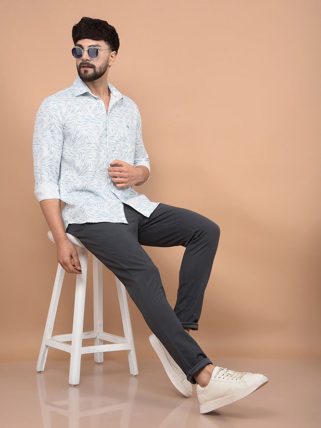 Green Printed Shirt-Men Shirts-Crimsoune Club