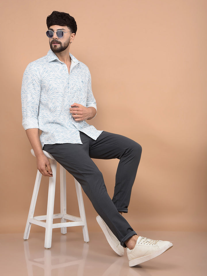 Green Printed Shirt-Men Shirts-Crimsoune Club
