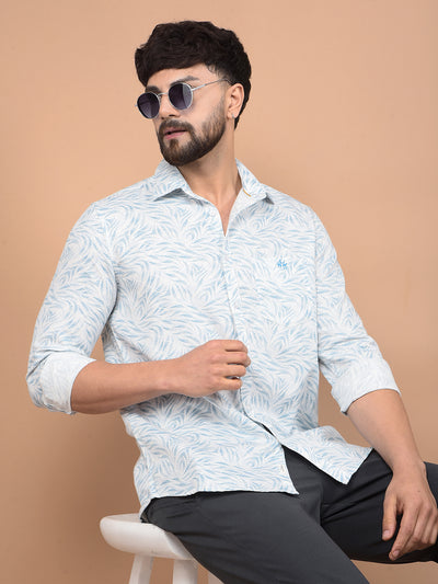 Green Printed Shirt-Men Shirts-Crimsoune Club