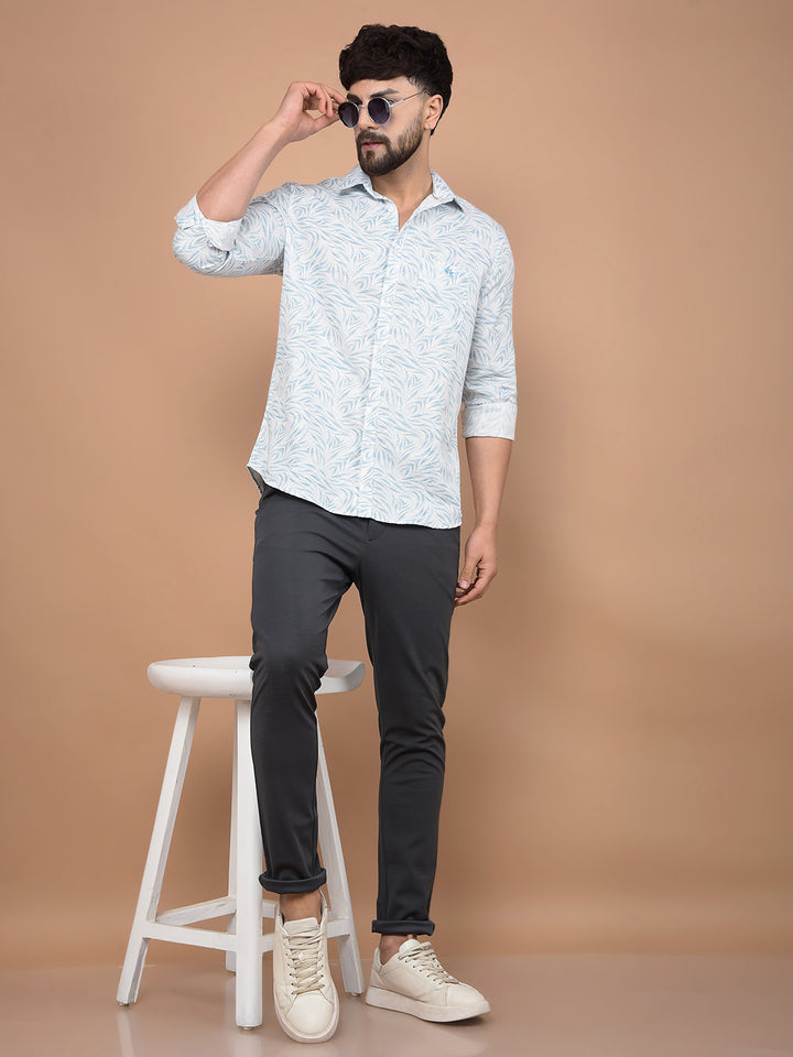 Green Printed Shirt-Men Shirts-Crimsoune Club