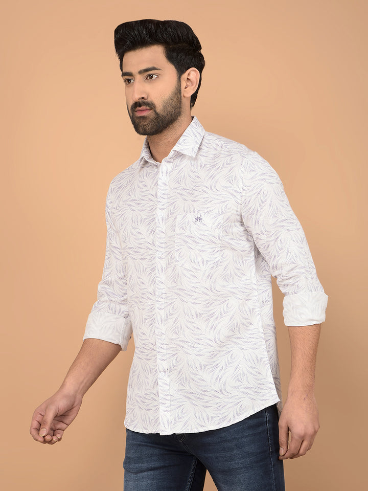 Purple Printed Shirt-Men Shirts-Crimsoune Club