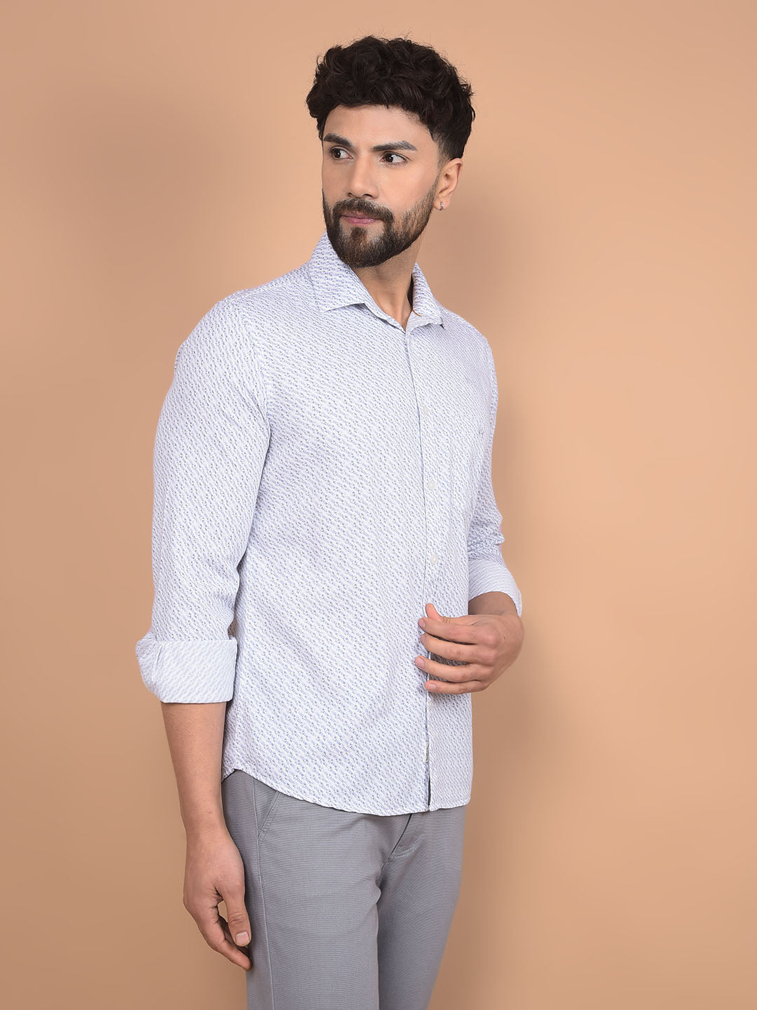 Purple Printed Shirt-Men Shirts-Crimsoune Club