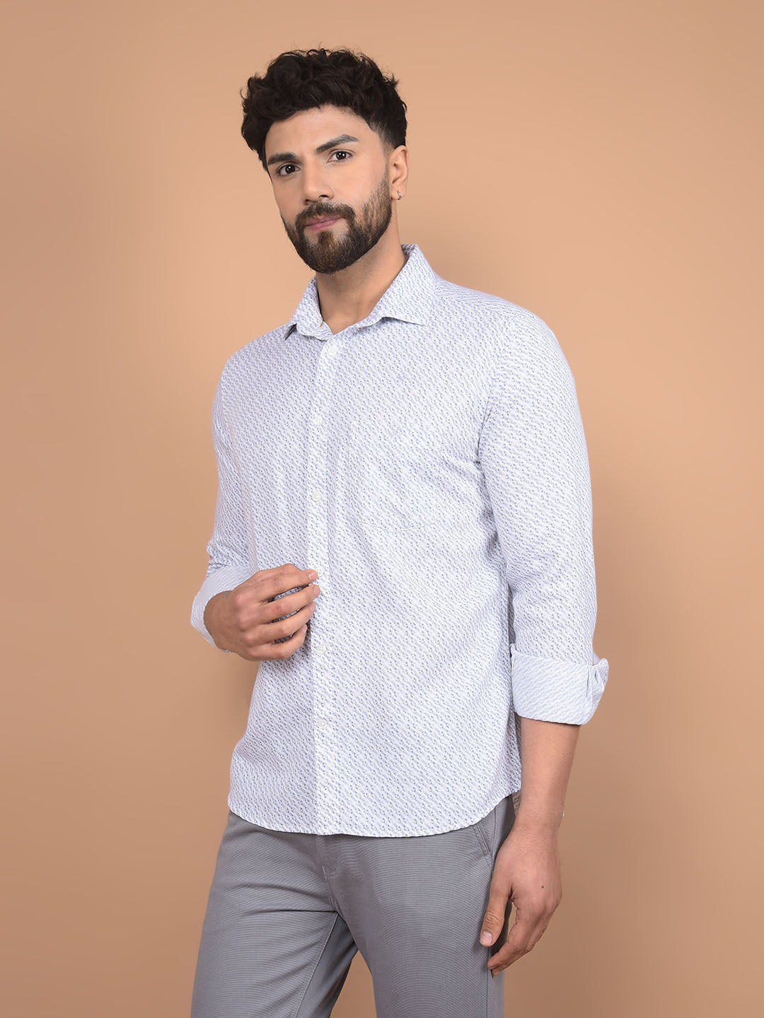 Purple Printed Shirt-Men Shirts-Crimsoune Club