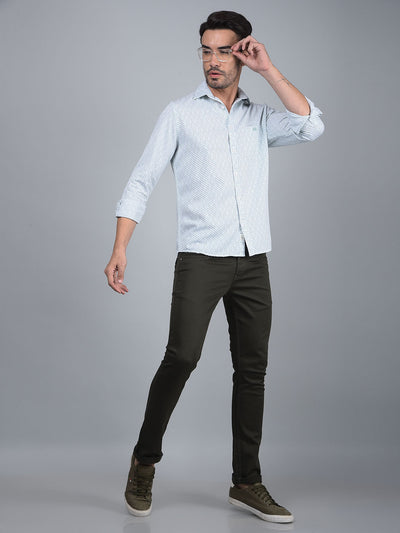 Green Printed Shirt-Men Shirts-Crimsoune Club