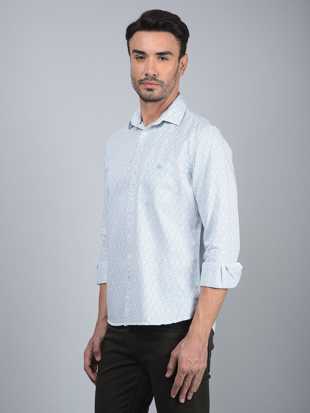 Green Printed Shirt-Men Shirts-Crimsoune Club