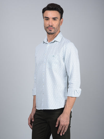 Green Printed Shirt-Men Shirts-Crimsoune Club