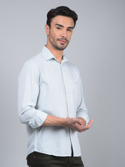 Green Printed Shirt-Men Shirts-Crimsoune Club