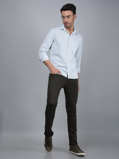 Green Printed Shirt-Men Shirts-Crimsoune Club