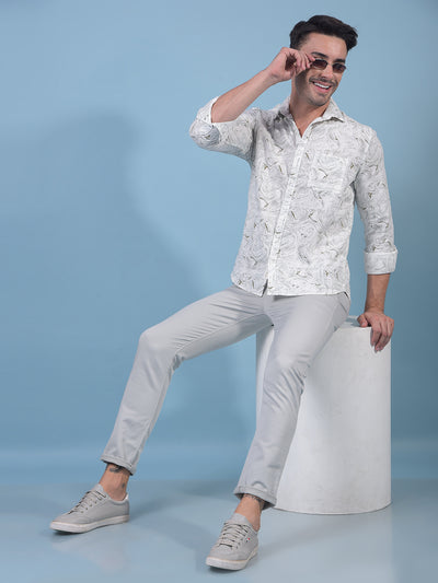 Green Printed 100% Cotton Shirt-Men Shirts-Crimsoune Club
