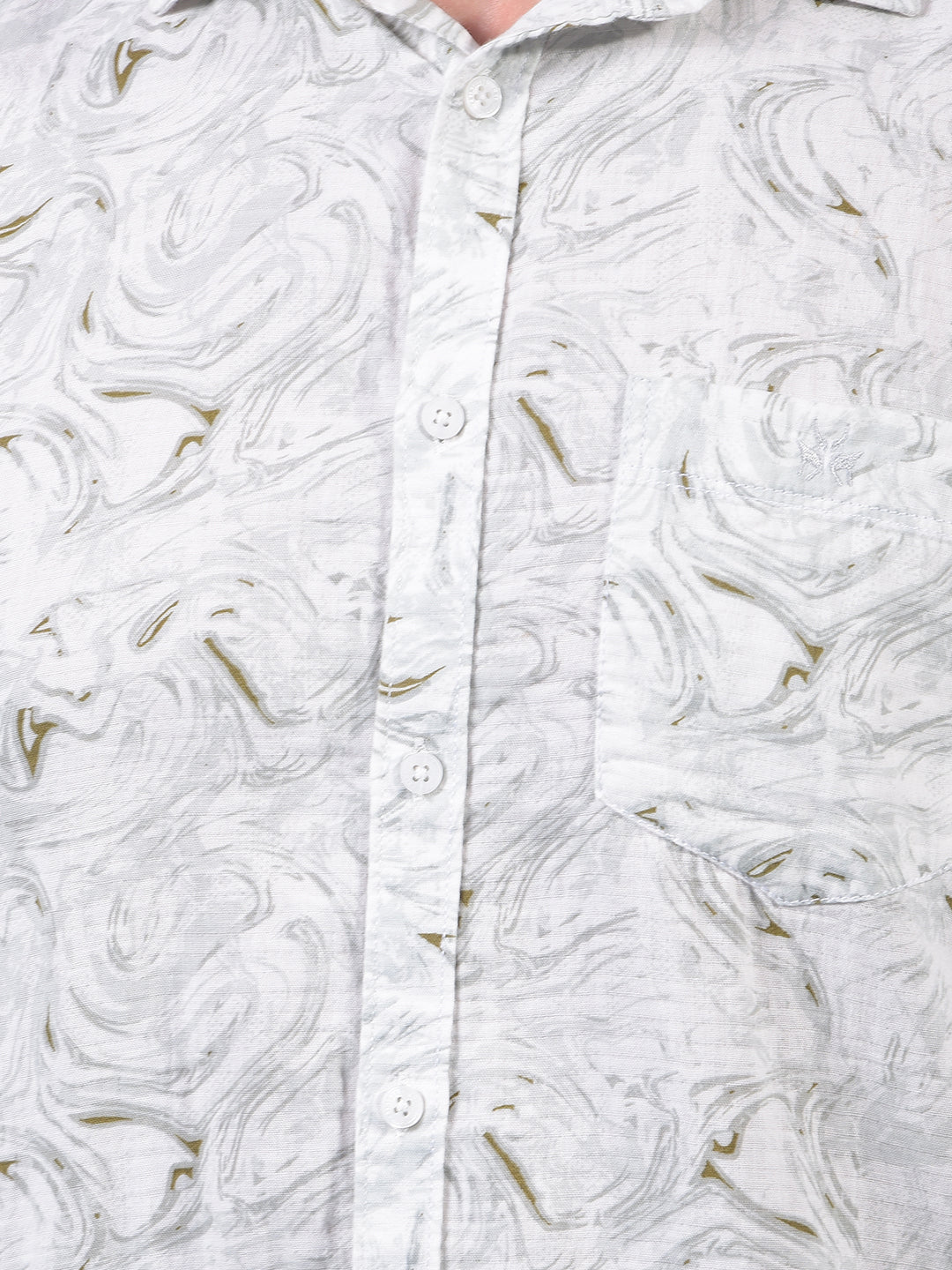 Green Printed 100% Cotton Shirt-Men Shirts-Crimsoune Club
