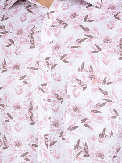Purple Floral Print Shirt-Men Shirts-Crimsoune Club