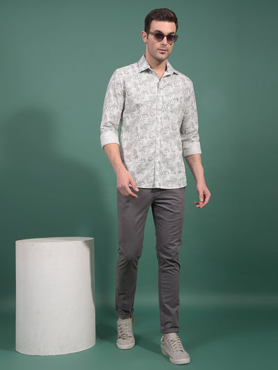 Green Floral Print 100% Cotton Shirt-Men Shirts-Crimsoune Club