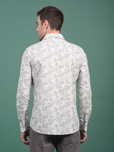Green Floral Print 100% Cotton Shirt-Men Shirts-Crimsoune Club