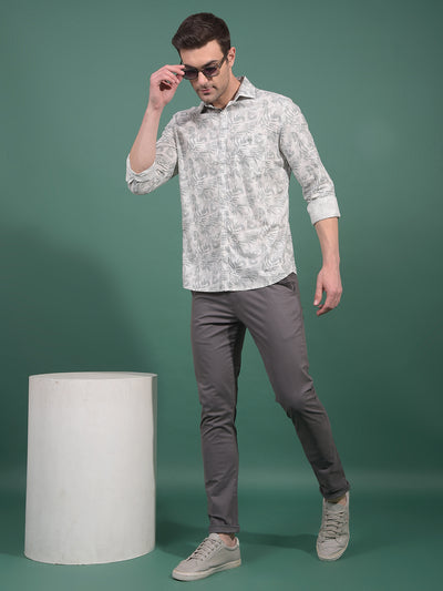 Green Floral Print 100% Cotton Shirt-Men Shirts-Crimsoune Club
