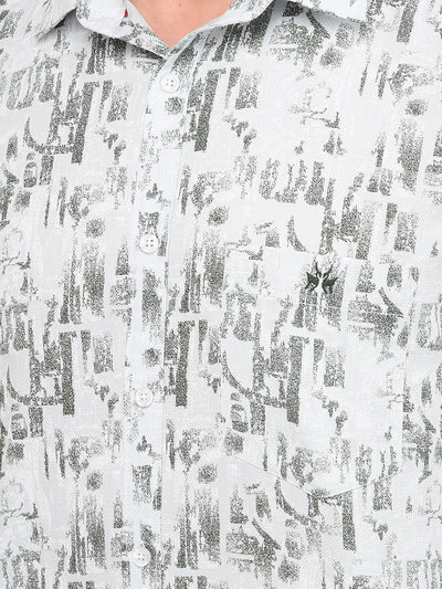 Green Printed 100% Cotton Shirt-Men Shirts-Crimsoune Club
