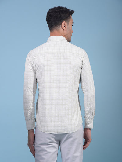 Cream Printed 100% Cotton Shirt-Men Shirts-Crimsoune Club