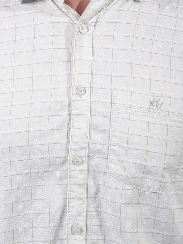 Cream Printed 100% Cotton Shirt-Men Shirts-Crimsoune Club