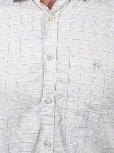Cream Printed 100% Cotton Shirt-Men Shirts-Crimsoune Club