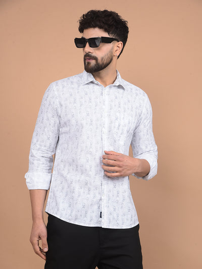 Grey Printed Shirt-Men Shirts-Crimsoune Club