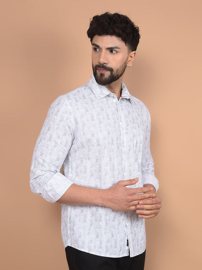 Grey Printed Shirt-Men Shirts-Crimsoune Club