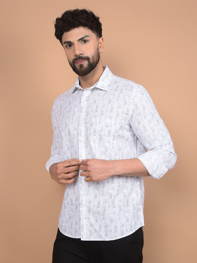 Grey Printed Shirt-Men Shirts-Crimsoune Club