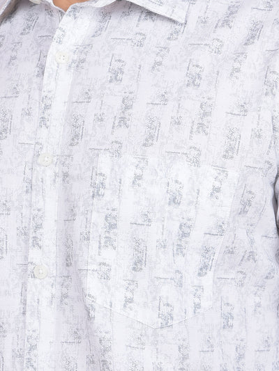 Grey Printed Shirt-Men Shirts-Crimsoune Club