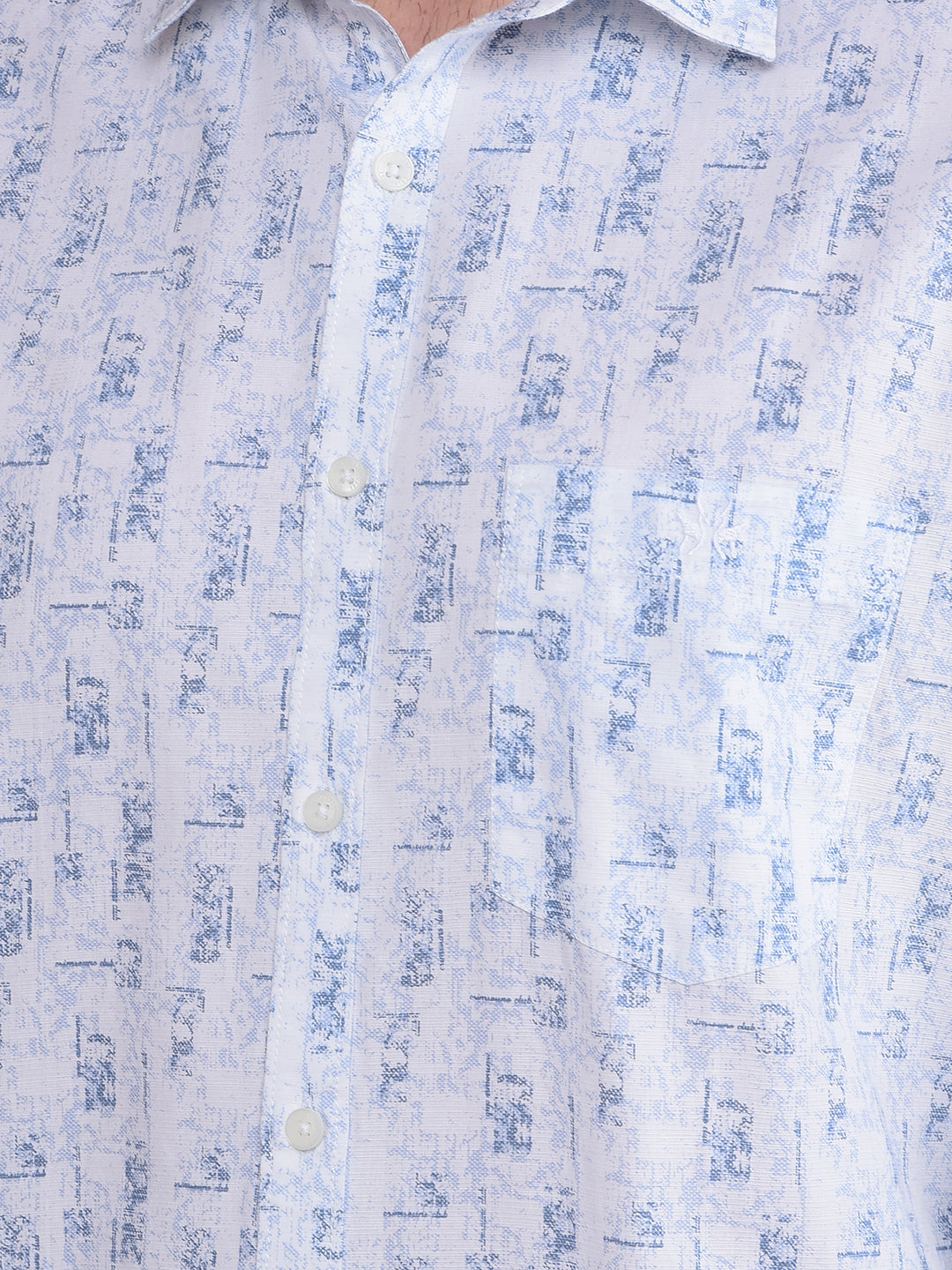 Blue Printed Shirt-Men Shirts-Crimsoune Club