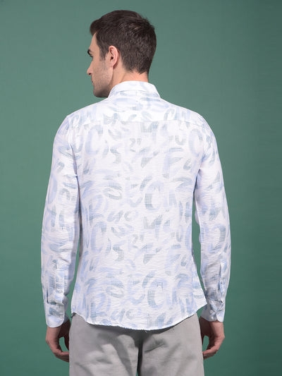 Blue Floral Print Shirt-Men Shirts-Crimsoune Club