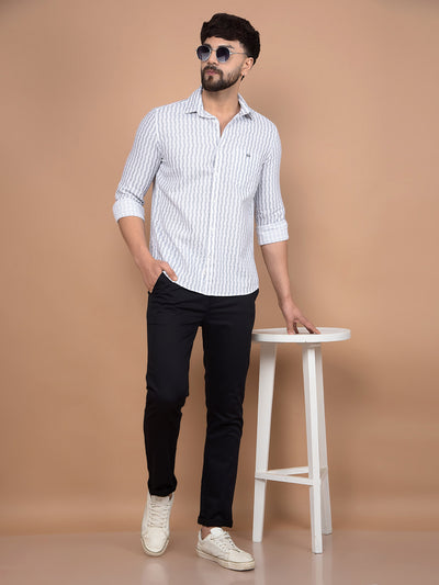White Printed 100% Cotton Shirt-Men Shirts-Crimsoune Club