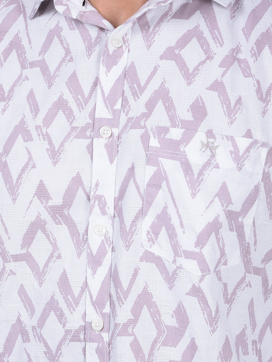 Purple Printed 100% Cotton Shirt-Men Shirts-Crimsoune Club