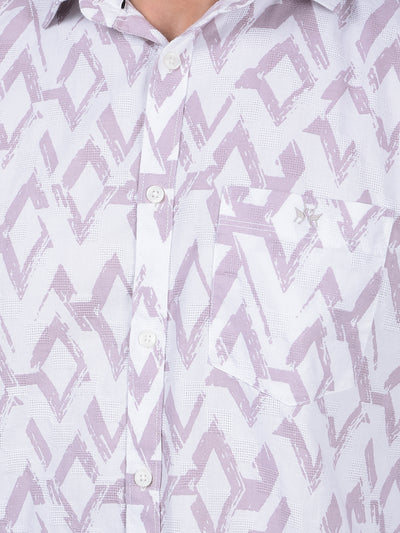 Purple Printed 100% Cotton Shirt-Men Shirts-Crimsoune Club