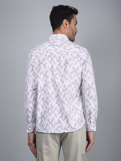 Purple Printed 100% Cotton Shirt-Men Shirts-Crimsoune Club
