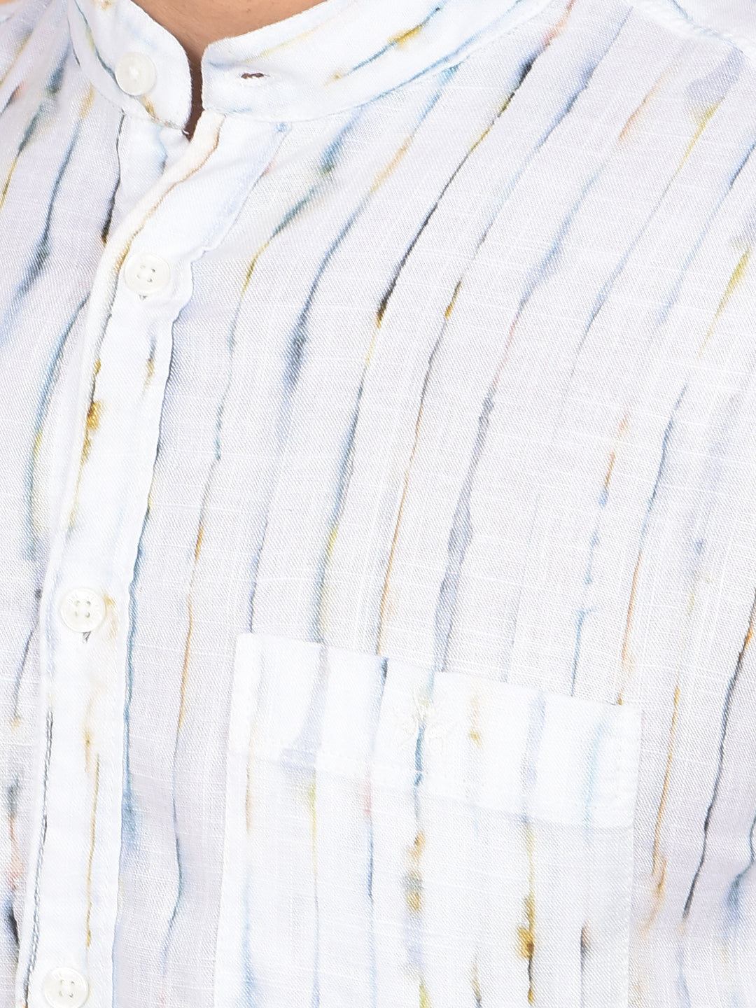 White Printed Linen Shirt-Men Shirts-Crimsoune Club