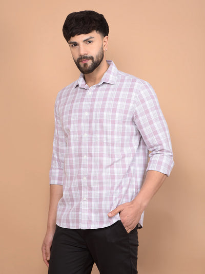 Purple Checked Linen Shirt-Men Shirts-Crimsoune Club