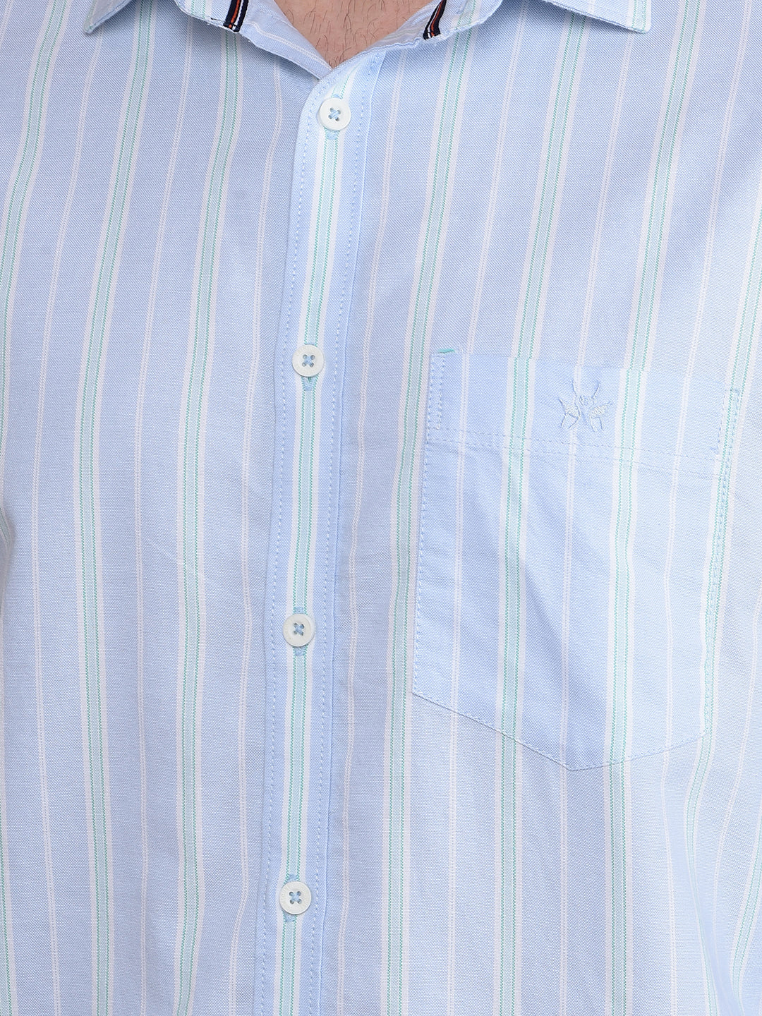 Blue Vertical Stripes 100% Cotton Shirt-Men Shirts-Crimsoune Club