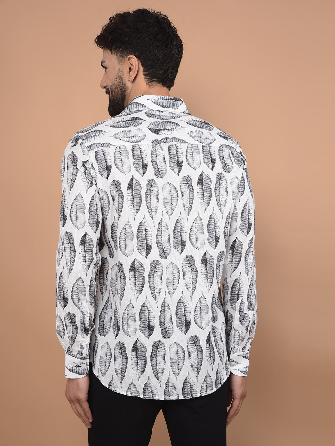 White Floral Print Shirt-Men Shirts-Crimsoune Club