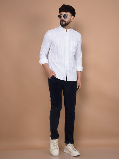 White 100% Cotton Shirt-Men Shirts-Crimsoune Club