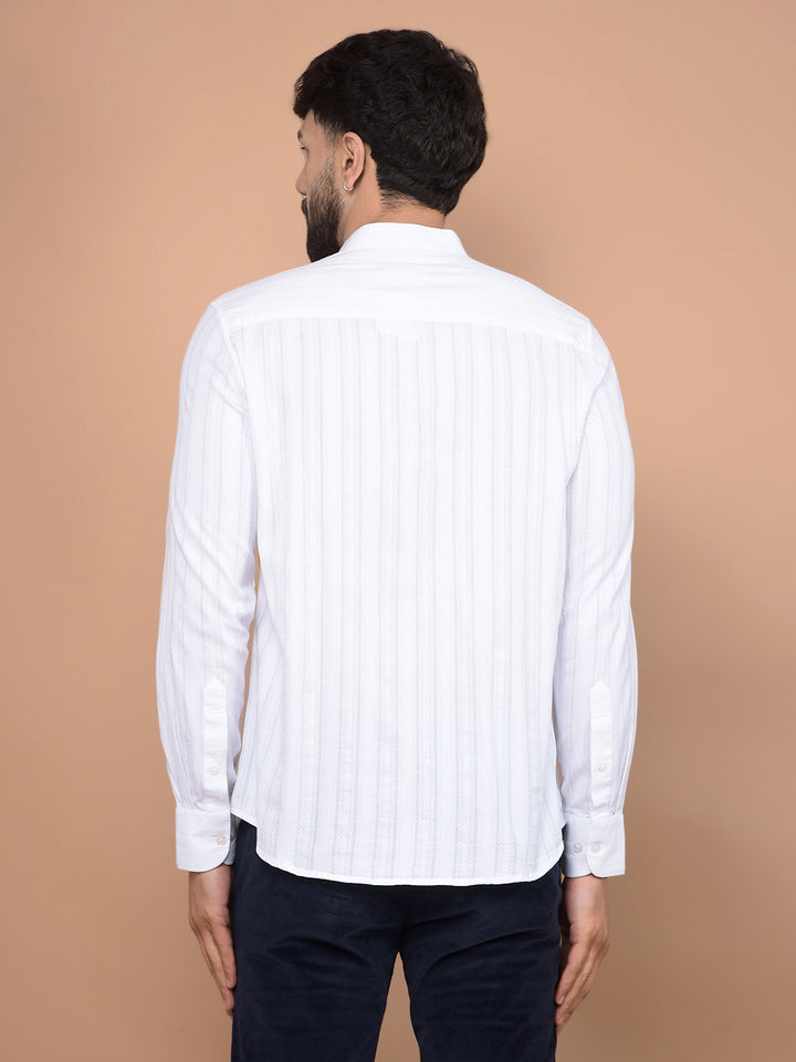 White 100% Cotton Shirt-Men Shirts-Crimsoune Club