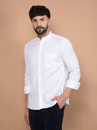 White 100% Cotton Shirt-Men Shirts-Crimsoune Club