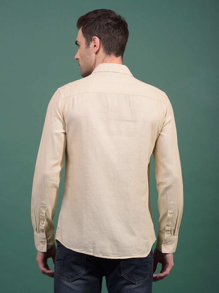 Beige Knitted Shirt-Men Shirts-Crimsoune Club