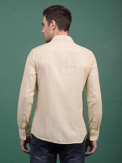 Beige Knitted Shirt-Men Shirts-Crimsoune Club