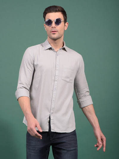 Grey Knitted Shirt-Men Shirts-Crimsoune Club