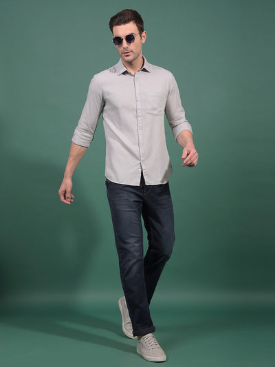 Grey Knitted Shirt-Men Shirts-Crimsoune Club