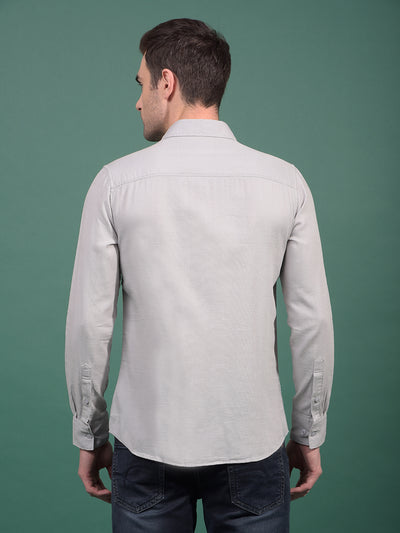 Grey Knitted Shirt-Men Shirts-Crimsoune Club