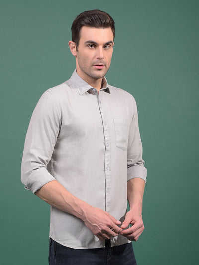 Grey Knitted Shirt-Men Shirts-Crimsoune Club