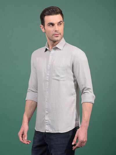 Grey Knitted Shirt-Men Shirts-Crimsoune Club