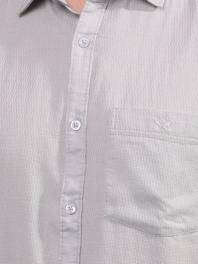 Grey Knitted Shirt-Men Shirts-Crimsoune Club