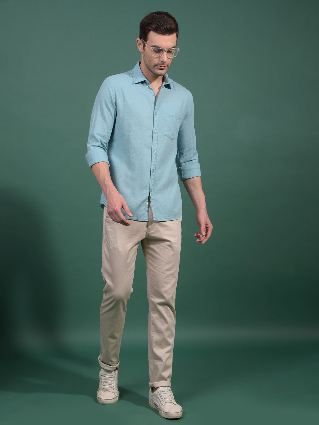 Green Knitted Shirt-Men Shirts-Crimsoune Club